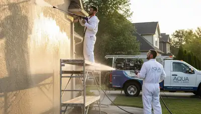 Pressure cleaning service in Hartford, CT for siding, driveways, and decks by Hartford Paint Pros