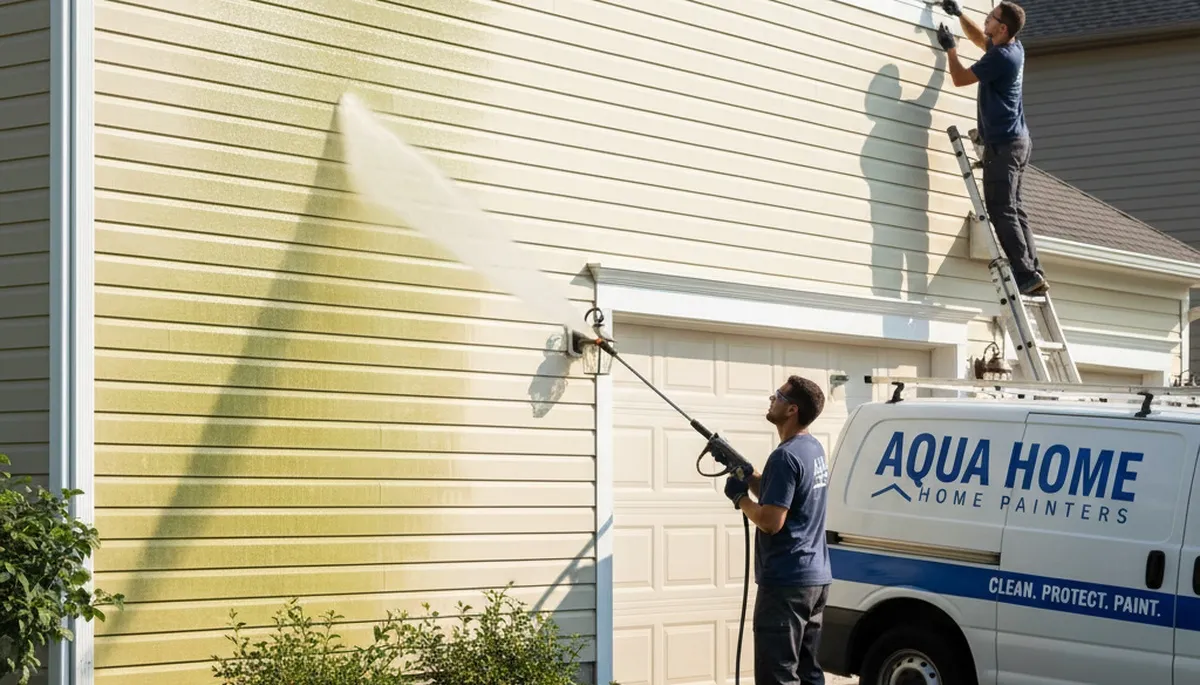 Vinyl siding pressure cleaning in Hartford, CT removes mold, mildew, and grime from a home exterior